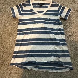 Pendleton Blue and White Striped Short Sleeve Tee